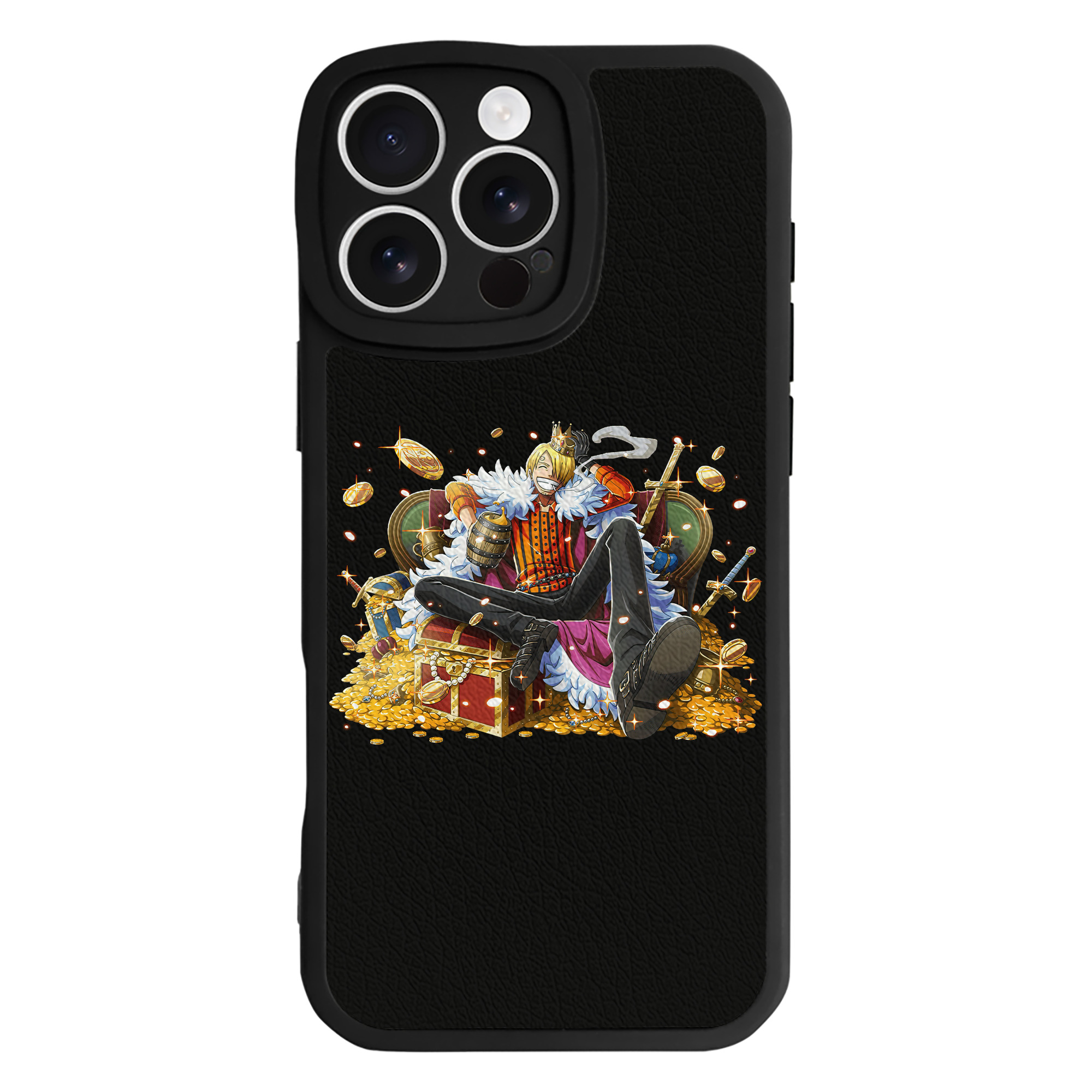 （画像用） ワンピース サンジ ONE PIECE Sanji 【iPhone 16シリーズ対応】シリコンスマホケース（レザー調） 材質：シリコン